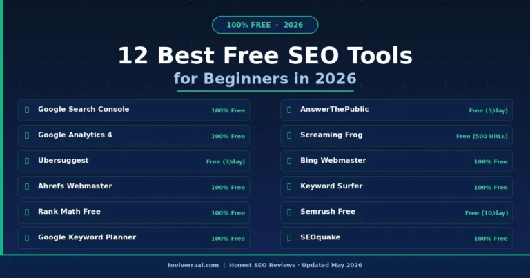 free SEO tools for beginners 2026 - 12 best tools including Google Search Console and Ubersuggest