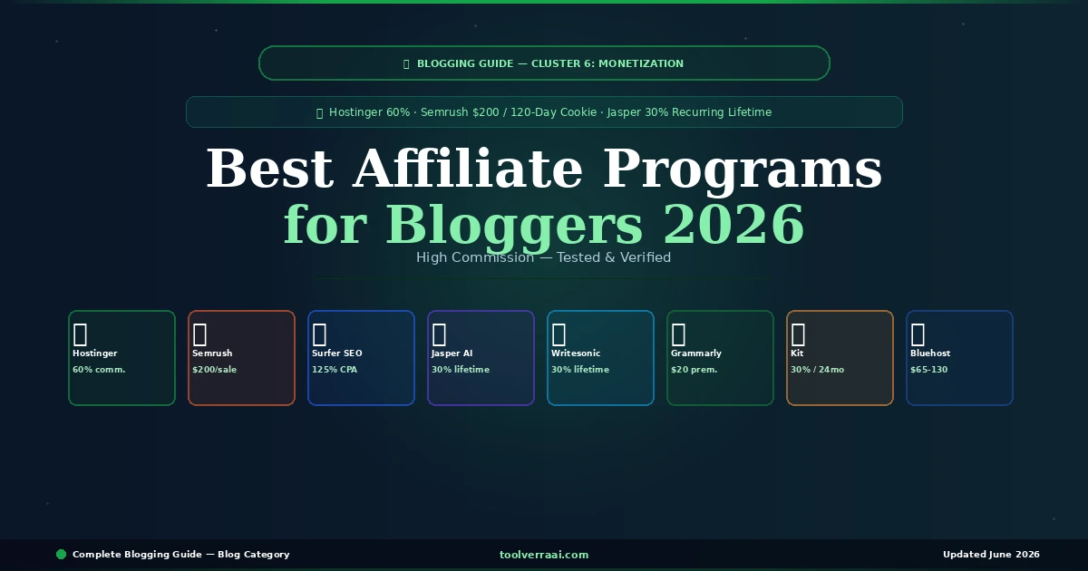Best affiliate programs for bloggers 2026 — 8 high-commission programs compared