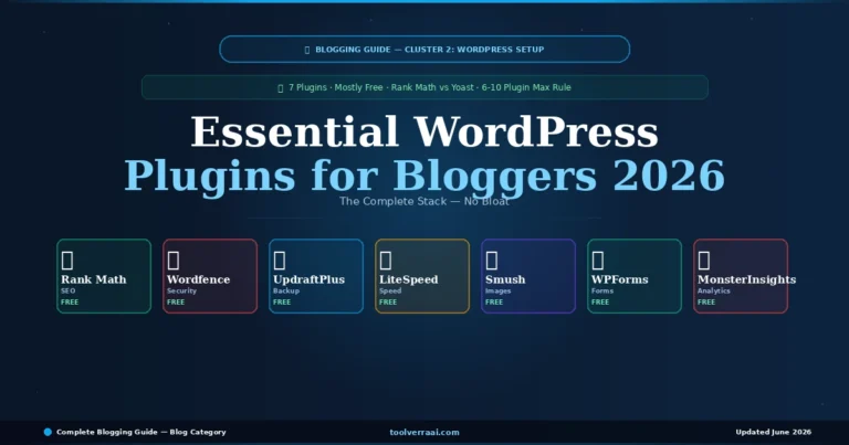 Essential WordPress plugins for bloggers 2026 — the complete 7-plugin stack