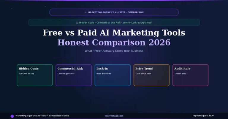 Free vs paid AI marketing tools honest comparison — hidden costs, commercial risk, lock-in