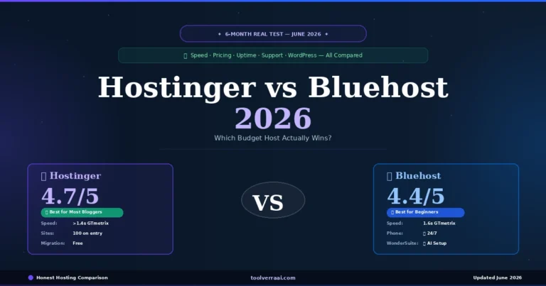 Hostinger vs Bluehost 2026 — Which Budget Host Wins? (ToolVerraAI)