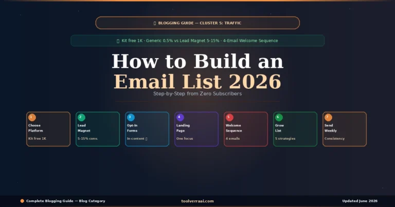 How to build an email list in 2026 — 7-step guide for bloggers from zero subscribers