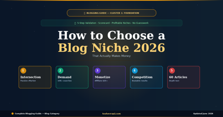 How to choose a blog niche in 2026 — 5-step validation process