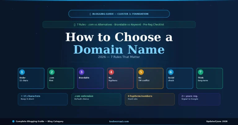 How to choose a domain name in 2026 — 7 rules for bloggers