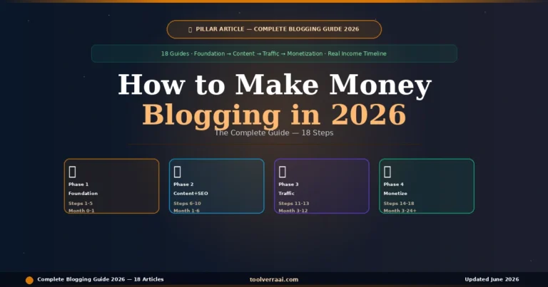 How to Make Money Blogging 2026 – Complete Guide 18 Steps – ToolVerraAI