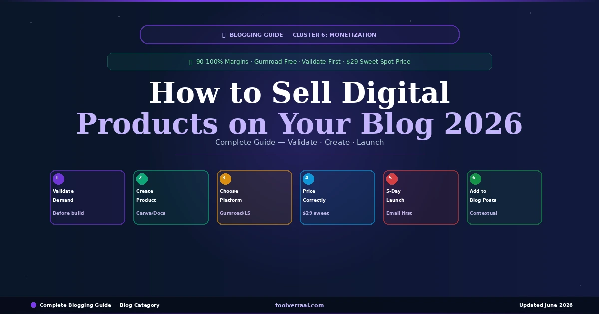 How to sell digital products on your blog in 2026 — 6-step guide from validation to launch