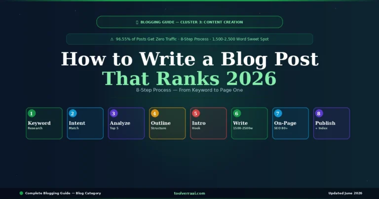 How to write a blog post that ranks in 2026 — 8-step process from keyword to page one