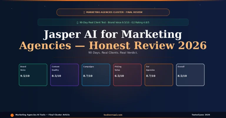 Jasper AI for marketing agencies review 2026 — scorecard with Brand Voice 9.5/10
