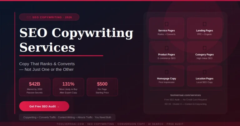 SEO copywriting services in 2026 — service pages, landing pages, product pages and conversion copy that ranks on Google