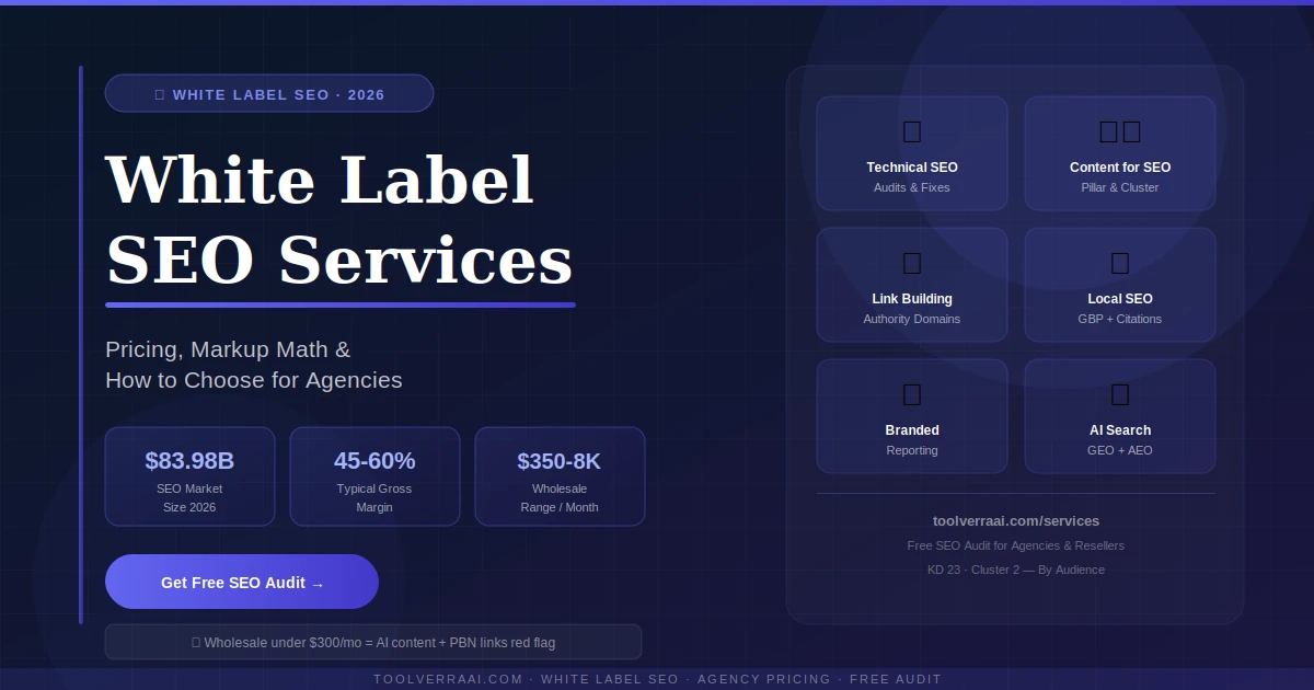 White label SEO services in 2026 — wholesale pricing tiers, markup math, and what agencies need to know