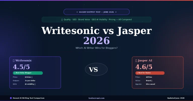 Writesonic vs Jasper 2026 — which AI writing tool wins for bloggers?